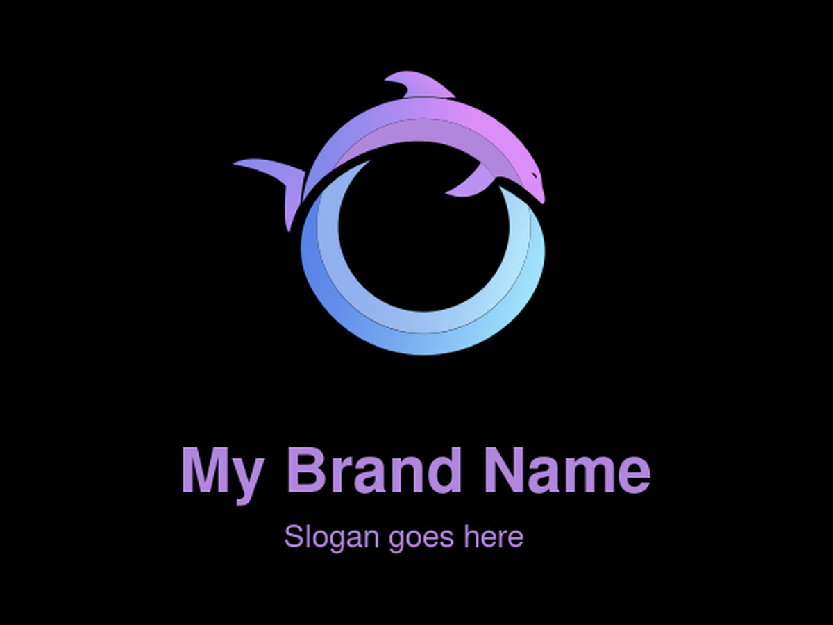 Sleek Gradient Purple Dolphin Circle Logo Design for Ocean and Wellness Brands
